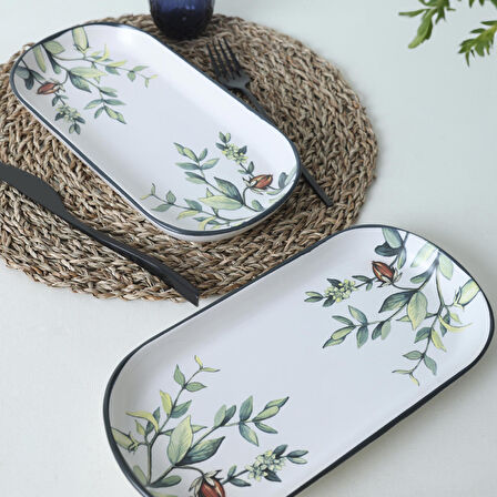 Keramika Çiçek Bahçesi Noyan Kayık Tabak 28 Cm 2 Adet 18941