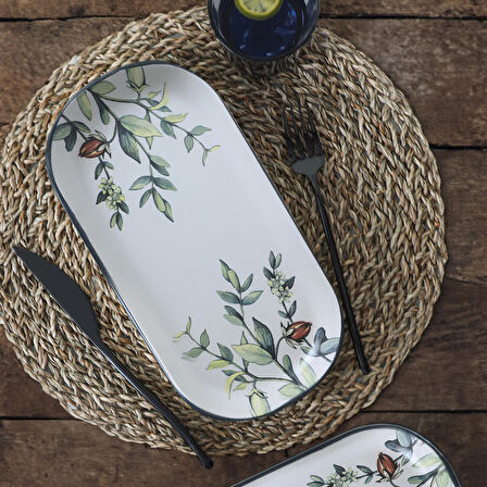Keramika Çiçek Bahçesi Noyan Kayık Tabak 28 Cm 2 Adet 18941