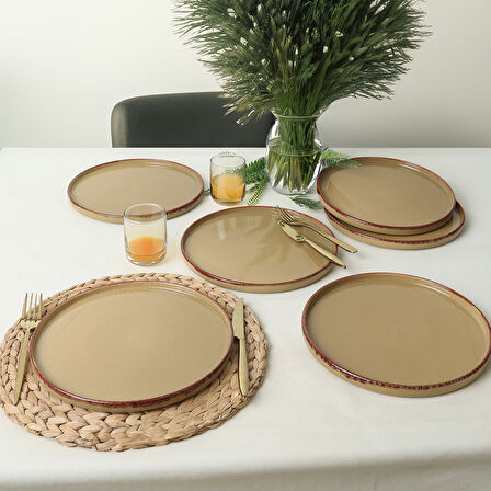 Keramika Vintage Stackable Servis Tabağı 27 Cm 6 Adet 21979