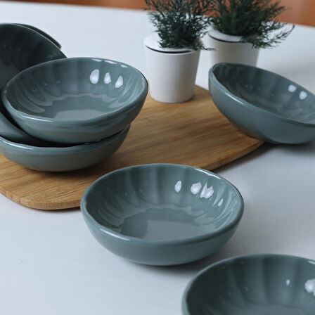 Keramika Granit Turkuaz Sirius Çerezlik / Sosluk 12 Cm 6 Adet Q07
