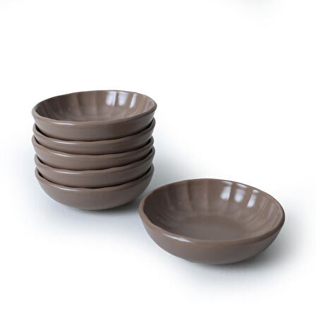 Keramika Mat Toprak Taupe Sirius Çerezlik / Sosluk 12 Cm 6 Adet 977