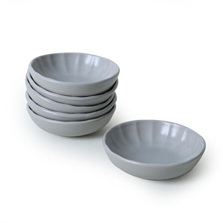 Keramika Mat Gri Sirius Çerezlik / Sosluk 12 Cm 6 Adet 995