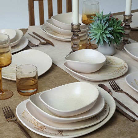 Keramika Vintage Bloom Isabella Yemek Takımı 24 Parça 6 Kişilik 22054-55-56-57