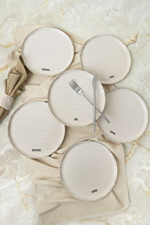 Keramika Deep Collection Mottolu Pasta Tabağı 22 Cm 6 Adet 22650-55