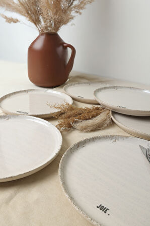 Keramika Deep Collection Mottolu Pasta Tabağı 22 Cm 6 Adet 22650-55