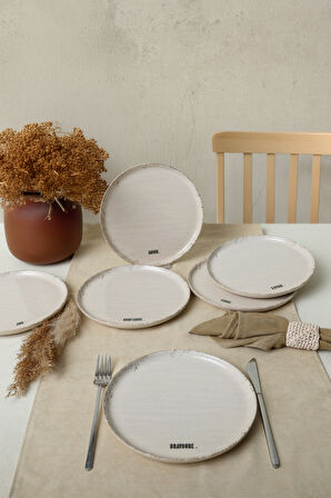 Keramika Deep Collection Mottolu Pasta Tabağı 22 Cm 6 Adet 22650-55