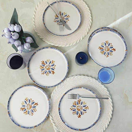Keramika Sapphire  Nordıc Pasta Tabağı 22 Cm 6 Adet 22746