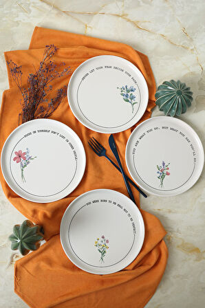 Keramika Motto Bloom Nordıc Pasta Tabağı 22 Cm 4 Adet 22806-07-08-09