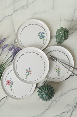 Keramika Motto Bloom Nordıc Pasta Tabağı 22 Cm 4 Adet 22806-07-08-09