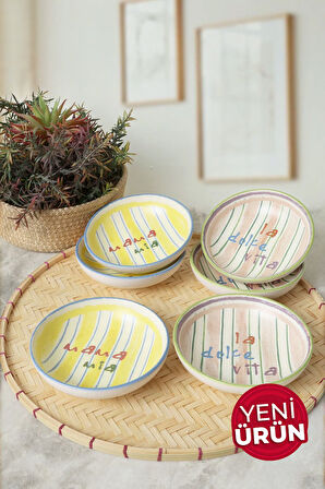 Keramika Mama Mia & La Dolce Vita Halka Çerezlik / Sosluk 13 Cm 6 Adet 22724-25