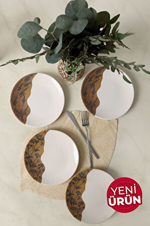 Keramika Terra Leaf Ege Pasta Tabağı 20 Cm 4 Adet 22878-79