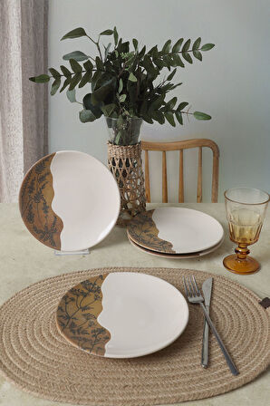 Keramika Terra Leaf Ege Pasta Tabağı 20 Cm 4 Adet 22878-79