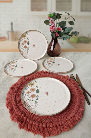 Keramika Soft Bloom Nordic Pasta Tabağı 22 Cm 4 Adet 22875
