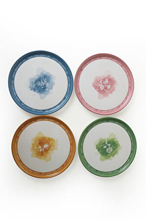 Keramika Flowers Mottolu Nordic Pasta Tabağı 22 Cm 4 Adet 22804-05
