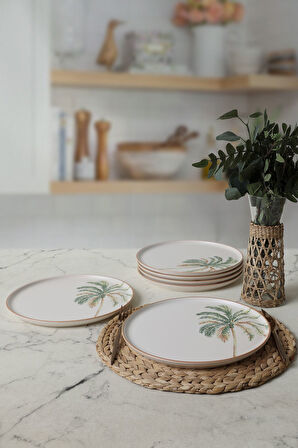 Keramika Bronze Palmiye Nordic Servis Tabağı 28 Cm 6 Adet 22903