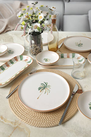 Keramika Bronze Palmiye Kahvaltı Takımı 12 Parça 6 Kişilik 22900-01