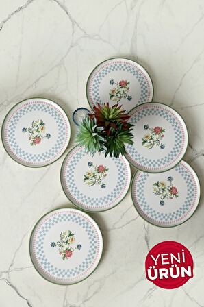 Keramika Rose Line Nordic Pasta Tabağı 22 Cm 6 Adet 22911