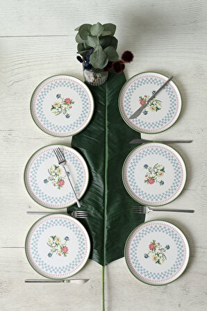 Keramika Rose Line Nordic Pasta Tabağı 22 Cm 6 Adet 22911