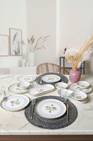 Keramika Rose Line Kahvaltı Takımı 12 Parça 6 Kişilik 22911-13