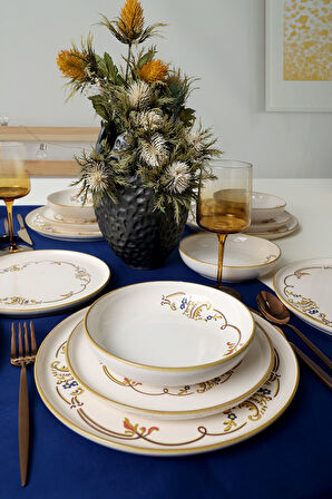 Keramika Bronze Bloom Yemek Takımı 18 Parça 6 Kişilik 22926-27-29