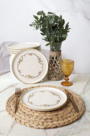 Keramika Bronze Bloom Nordic Pasta Tabağı 22 Cm 6 Adet 22927