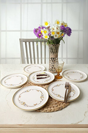 Keramika Bronze Bloom Nordic Pasta Tabağı 22 Cm 6 Adet 22927