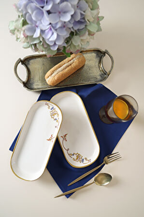 Keramika Bronze Bloom Noyan Kayık Tabak 26 cm 2 Adet 22926