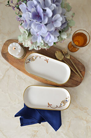 Keramika Bronze Bloom Noyan Kayık Tabak 26 cm 2 Adet 22926