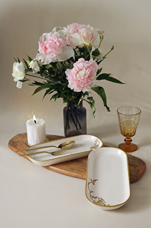 Keramika Bronze Bloom Noyan Kayık Tabak 26 cm 2 Adet 22926