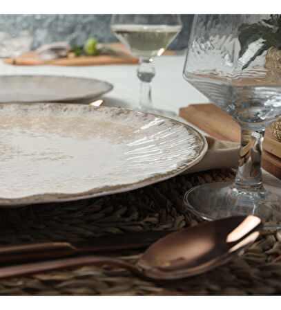 Keramika Vintage Cream Sirius Servis Tabağı 27 Cm 6 Adet 22146