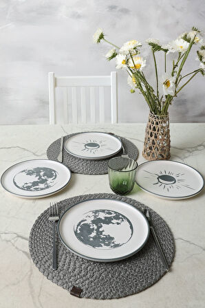 Keramika Black Shadow Nordic Pasta Tabağı 22 Cm 4 Adet 22981-82