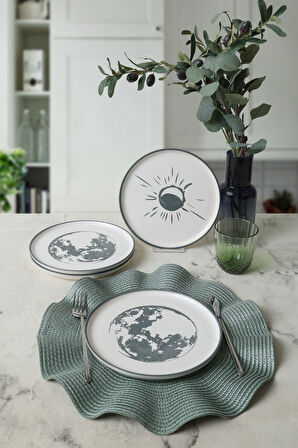 Keramika Black Shadow Nordic Pasta Tabağı 22 Cm 4 Adet 22981-82