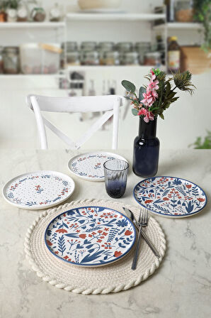 Keramika Dot & Bloom Nordic Pasta Tabağı 22 Cm 4 Adet 22963-64