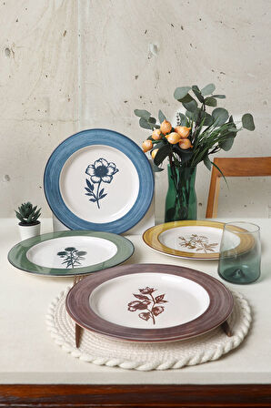 Keramika Floral Essence Servis Tabağı 28 Cm 4 Adet  22889-91-92