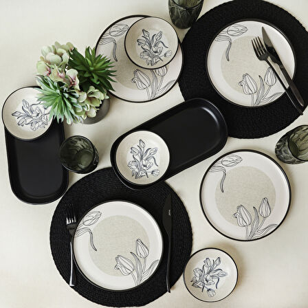 Keramika Shade Flowers Kahvaltı Takımı 10 Parça 4 kişilik 21847-48