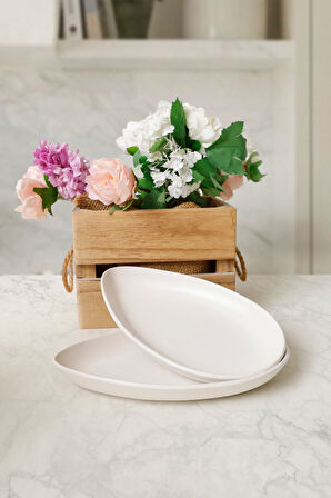 Keramika Mat Beyaz Serenity Kayık Tabak 24 Cm 2 Adet 022
