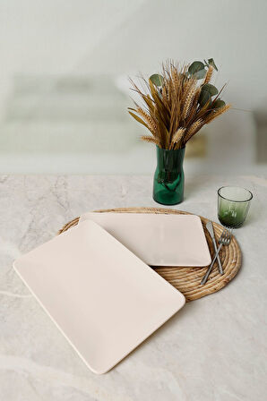 Keramika Krem Siera Kayık Tabak 31*21 Cm 2 Adet 030