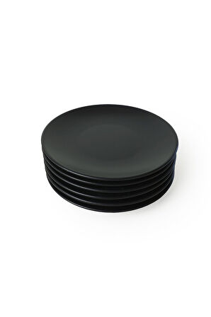 Mat Siyah Ege Pasta Tabağı 20 Cm 6 Adet 956