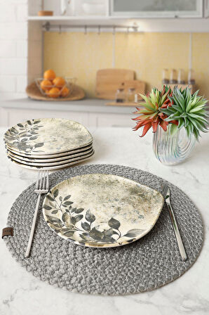 Keramika Forest Rustle Serenity Pasta Tabağı 22 Cm 6 Adet 23008