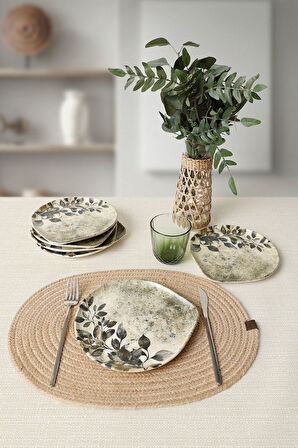 Keramika Forest Rustle Serenity Pasta Tabağı 22 Cm 6 Adet 23008