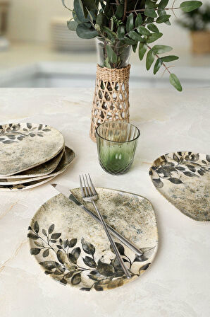 Keramika Forest Rustle Serenity Pasta Tabağı 22 Cm 6 Adet 23008