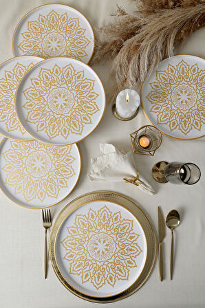 Keramika Topkapı Stackable Servis Tabağı 27 Cm 6 Adet Beyaz