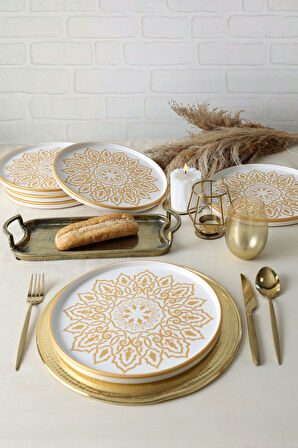 Keramika Topkapı Stackable Servis Tabağı 27 Cm 6 Adet Beyaz