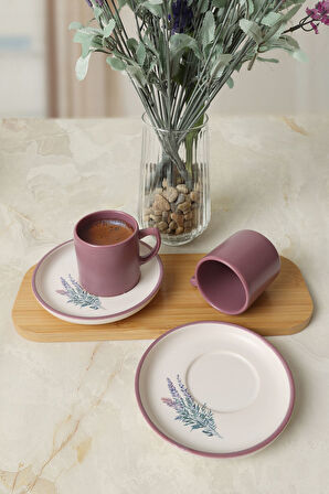 Keramika Elegant Blossoms Violet Kahve Takımı 4 Parça 2 Kişilik 21791