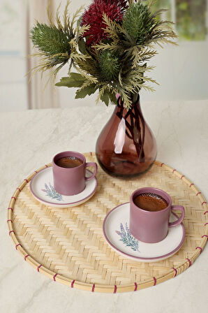 Keramika Elegant Blossoms Violet Kahve Takımı 4 Parça 2 Kişilik 21791