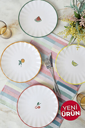 Keramika Fruit Feast Sirius Pasta Tabağı 22 Cm 4 Adet 23108-11