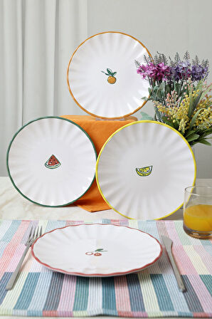 Keramika Fruit Feast Sirius Pasta Tabağı 22 Cm 4 Adet 23108-11