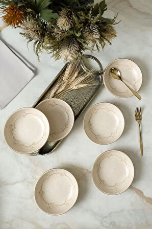 Keramika Taupe Bloom Halka Çerezlik / Sosluk 13 Cm 6 Adet 22528