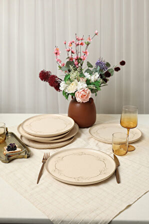 Keramika Taupe Bloom Nordıc Servis Tabağı 28 Cm 6 Adet 22528