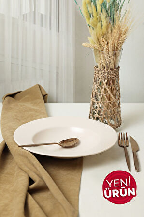 Keramika Mat Krem İyonya Makarna Tabağı 28 Cm 950